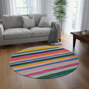 Modern Round Rug, Colorful Rugs, Contemporary Living Room 60x60 Large Rugs