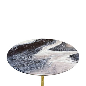 LUCA Brass Base Side Table - Eero Saarinen 