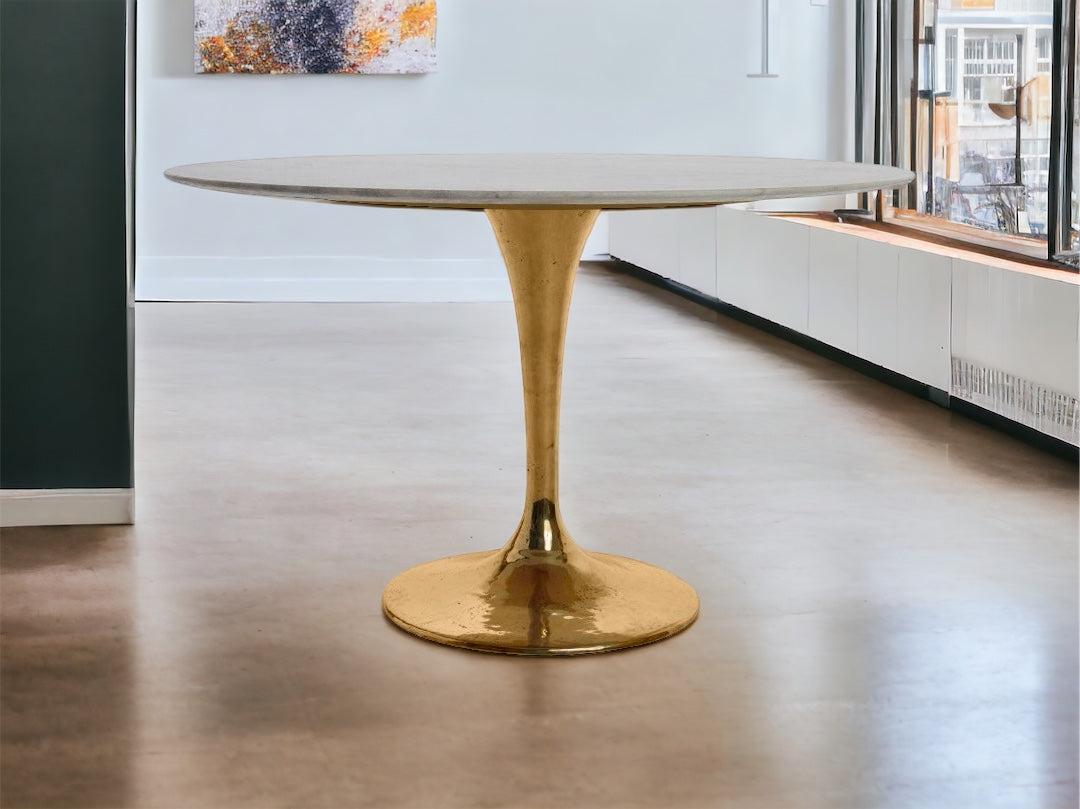 Luca Brass Pedestal Base Table - BAEI Design Atelier