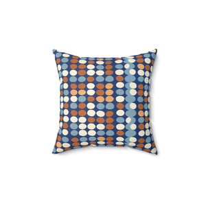 Blue Terracotta Geometric Square Pillow, Contemporary Decor Throw Pillow. - BAEI Design Atelier