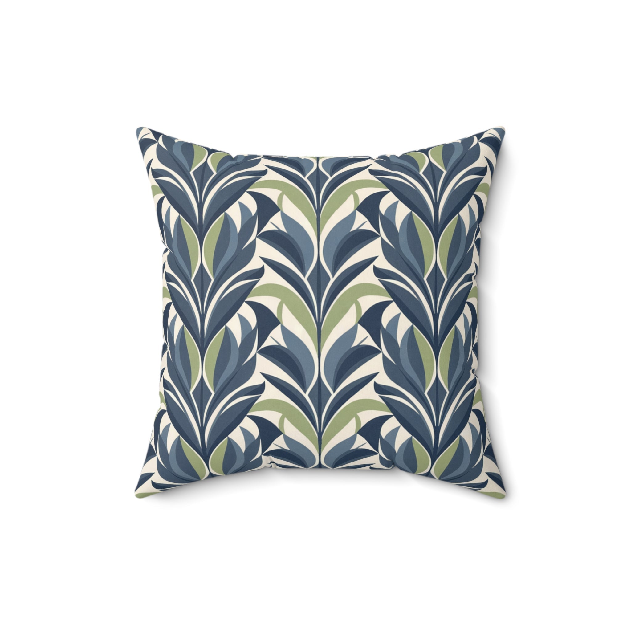 Botanical Plants Green Square Pillow, Decorative Throw Pillow - BAEI Design Atelier