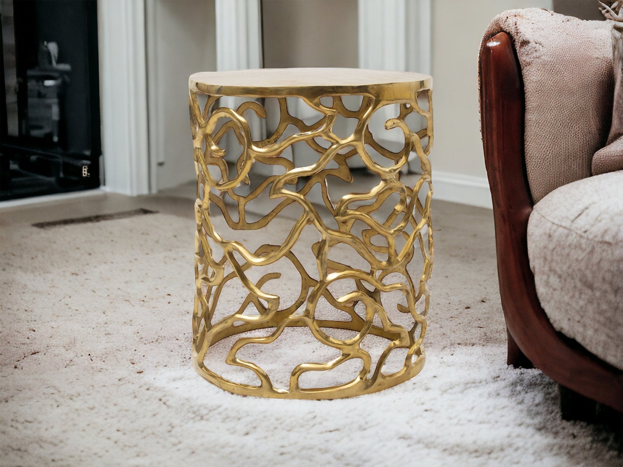 Celtic Brass Accent Table - BAEI Design Atelier