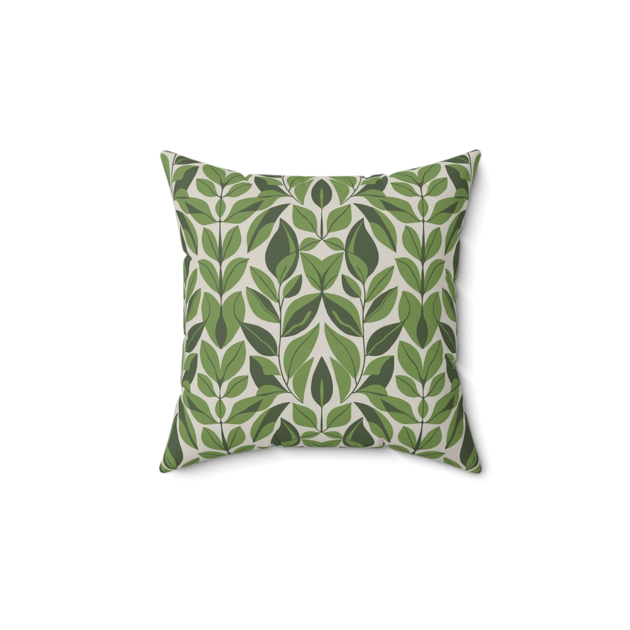 Green Botanical Plants Square Pillow, Living Room Decorative Throw Pillow - BAEI Design Atelier