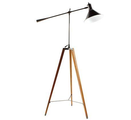 floor lamp with walnut tripod legs