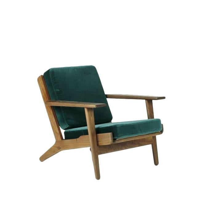 teal velvet lounge chair