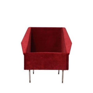 modern red velvet lounge chair